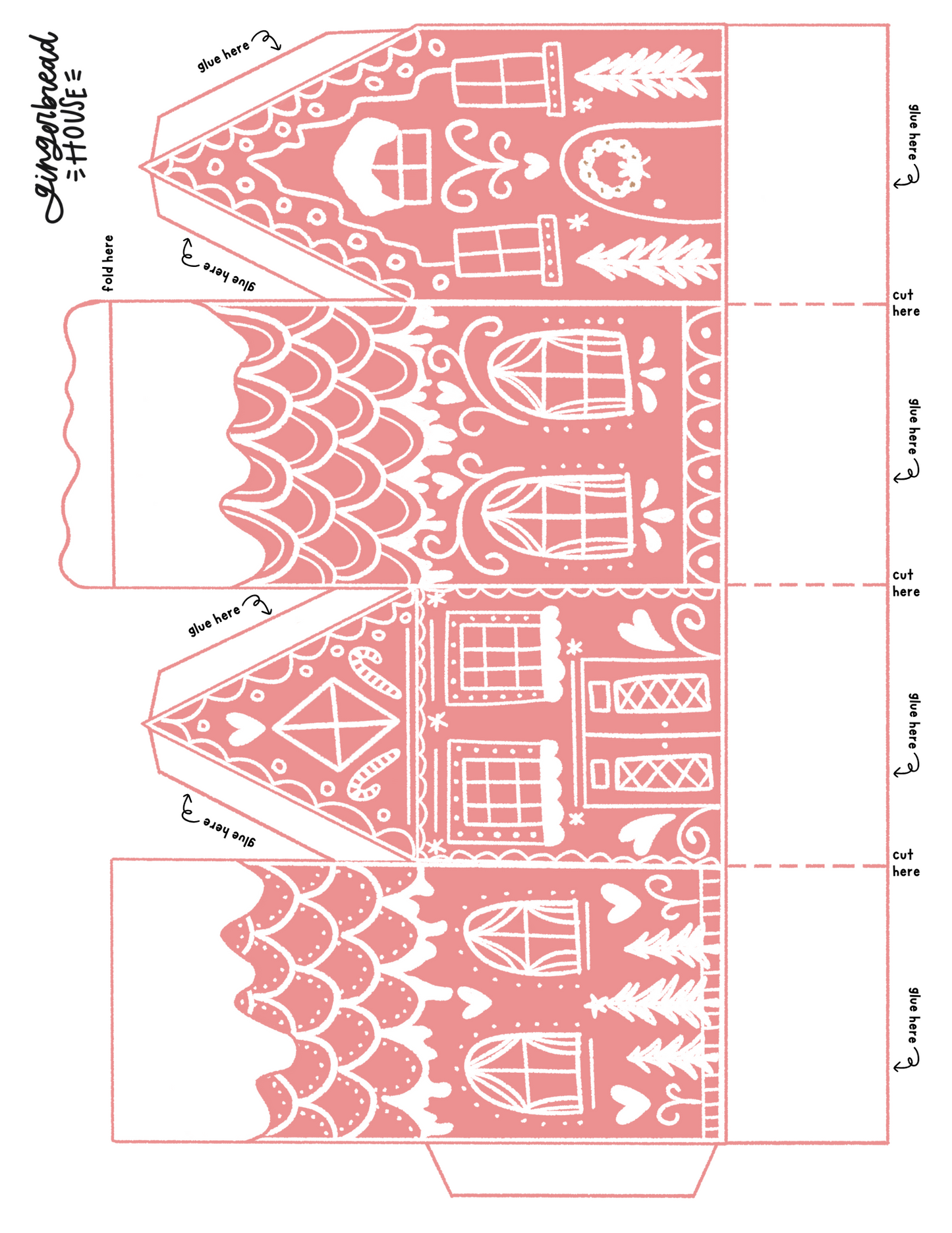 Gingerbread House (updated to fully close) | Printable activity