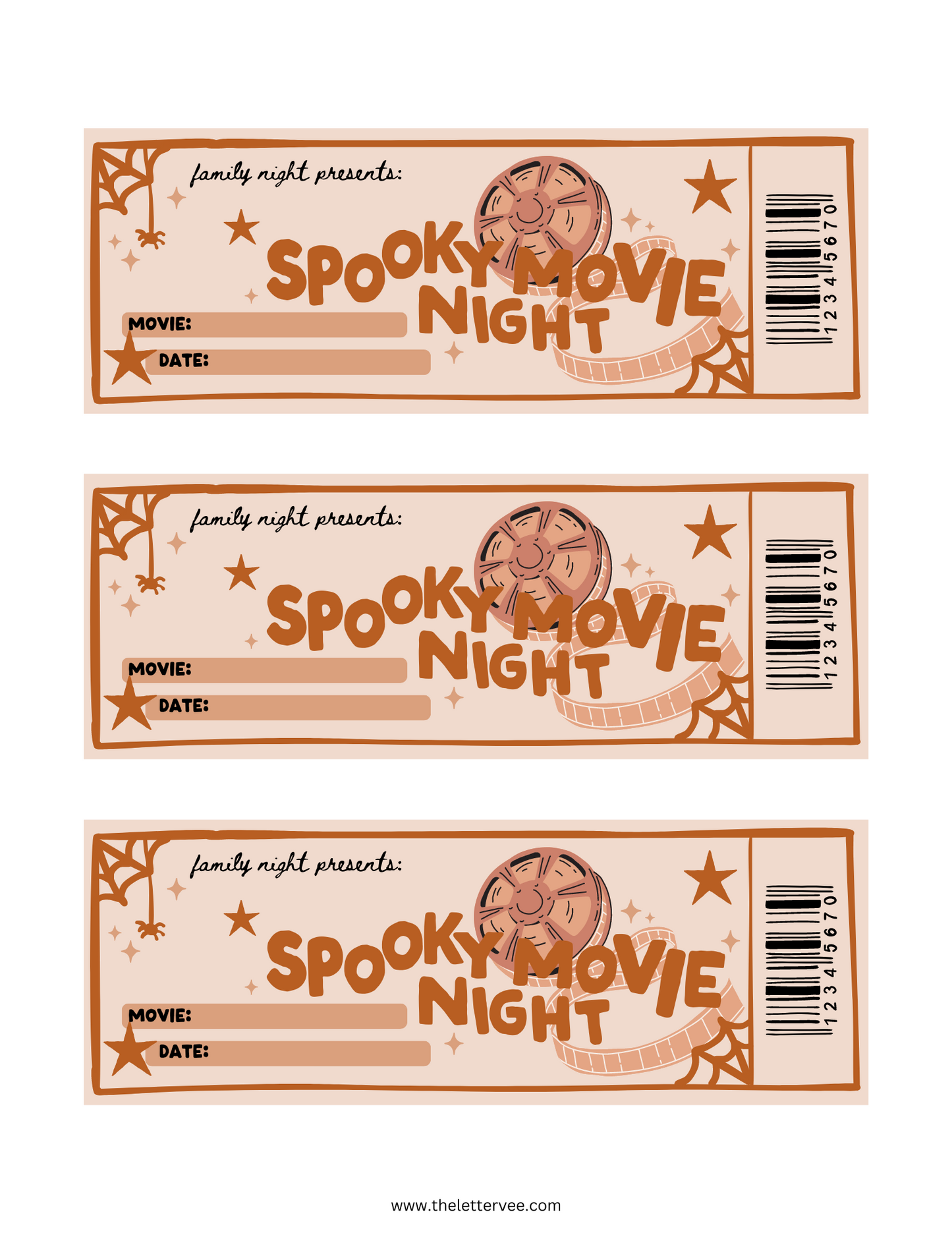 Spooky Movie Night tickets | Printable play