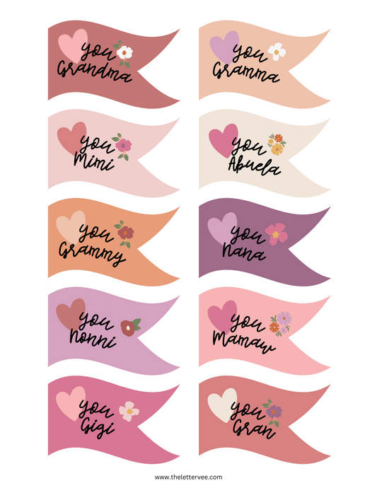 Mother's Day mini flags | Tags and Flags