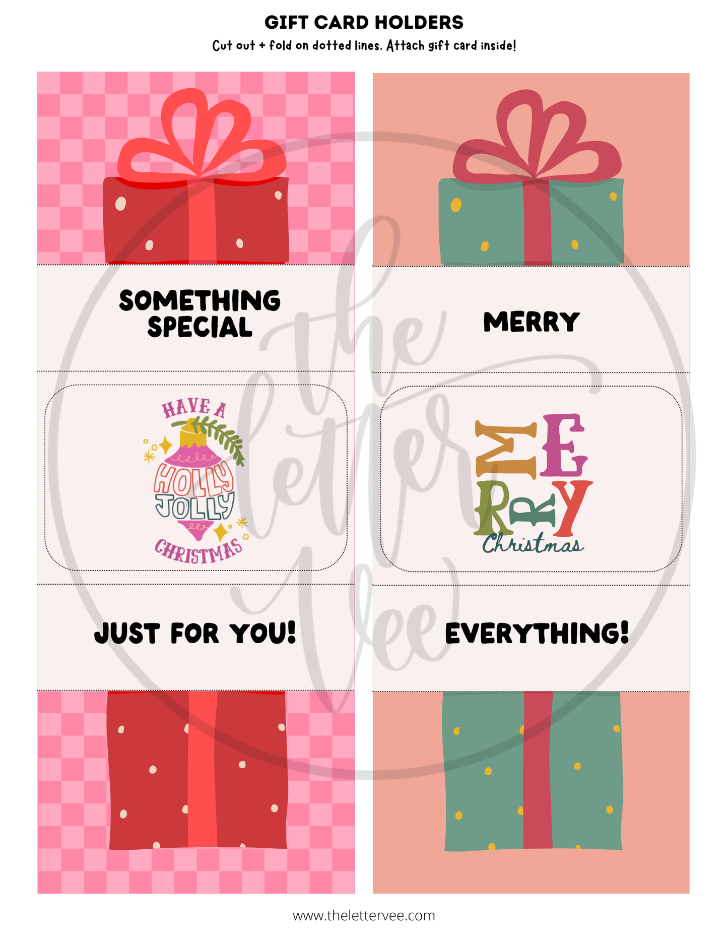 Foldable Present Card holders | Printable Gift