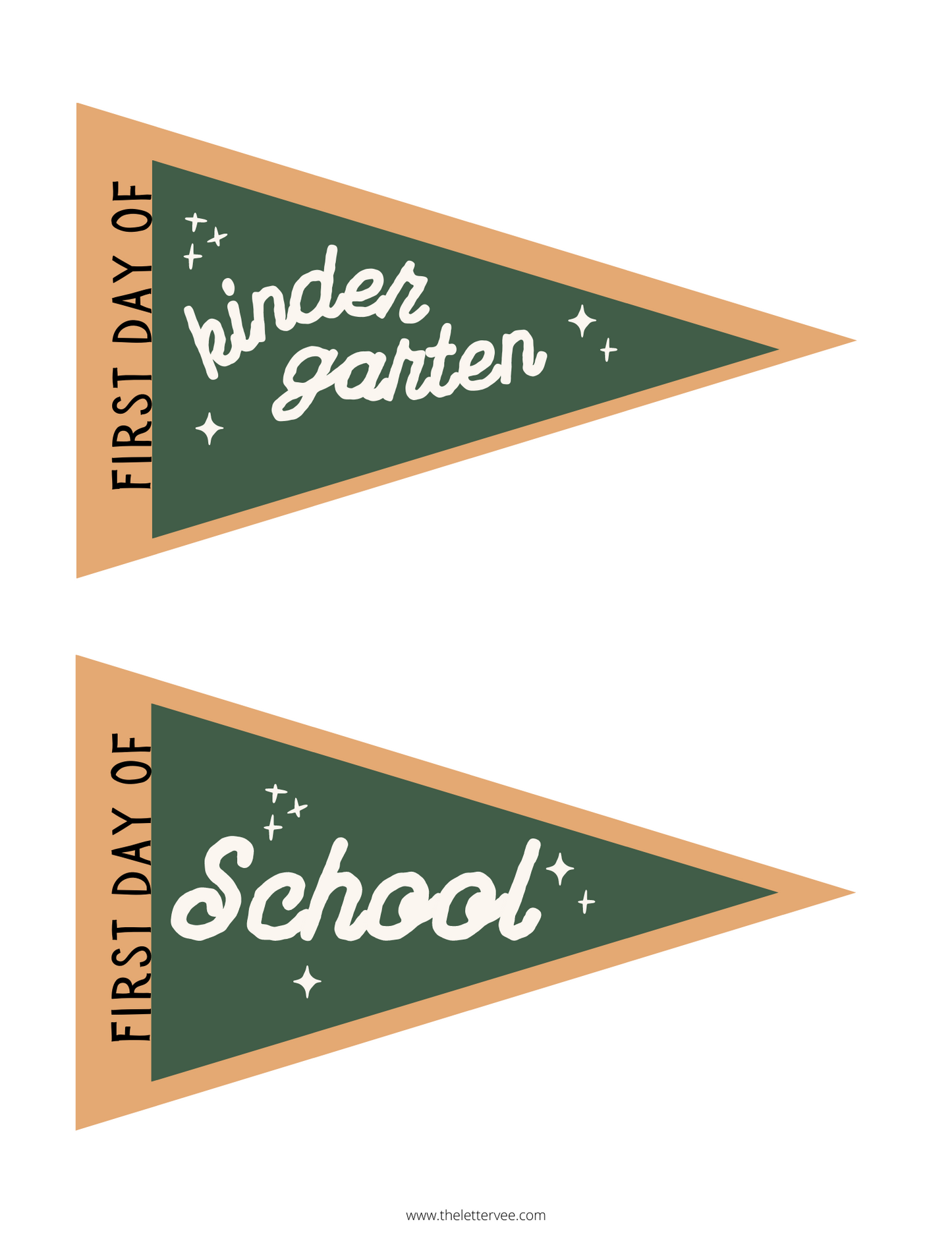 First Day of School Chalkboard School Pennants | Printable Pennants