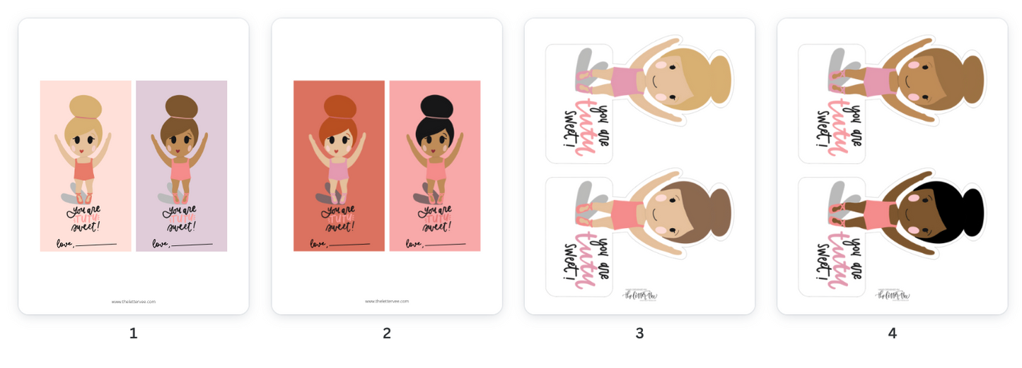 You are TUTU sweet | Printable Valentines