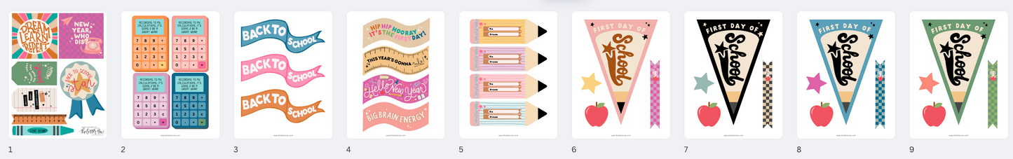 Back to School Flag + Tags Vol. 5 | Printable Flags and Tags