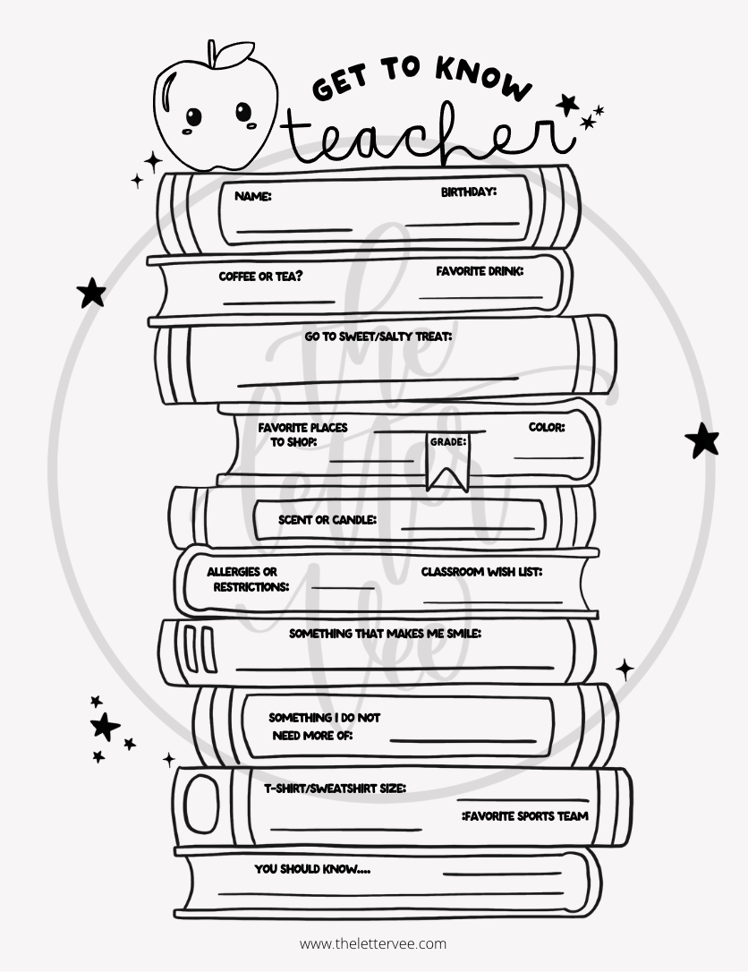 Get to know Teacher Printable | Printable Activity