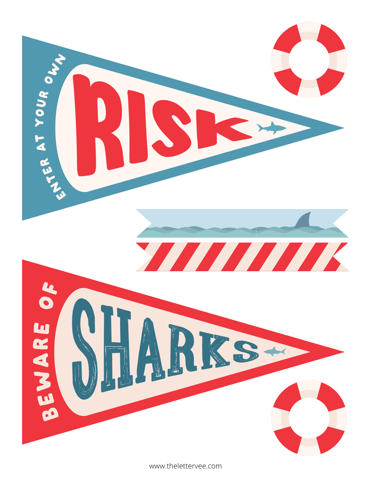 JAWsome Shark Week Printable Pack | Tags, Pennants, Coloring Pages & Activities