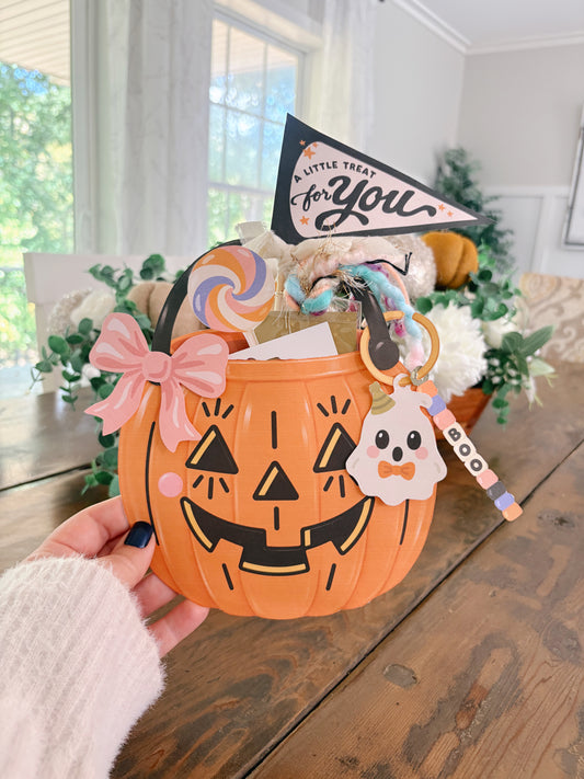 Jack-o'-Lantern Treat Basket | Printable Halloween Gift Holder