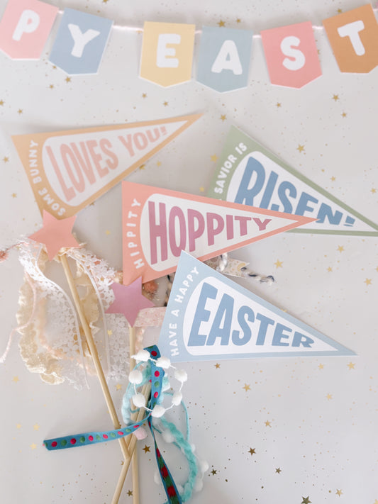 Easter Flag + Tags | printable flags + tags