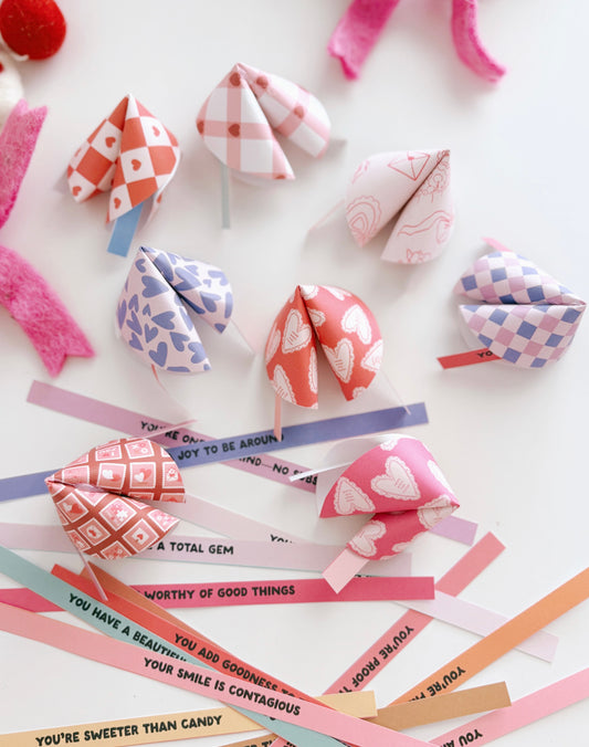 Paper Fortune Cookie Valentines | Printable Valentines