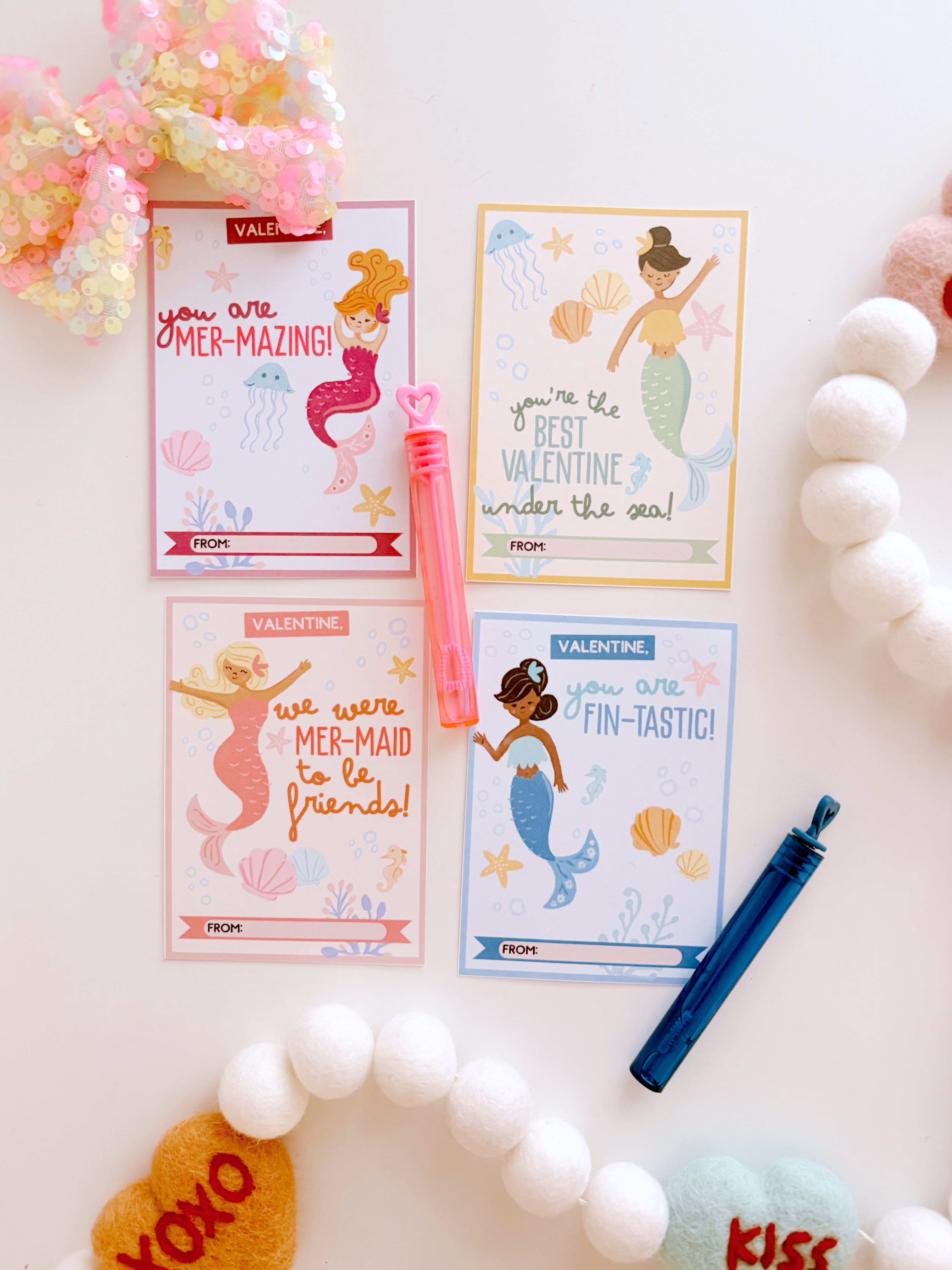 Mermaid Valentines | Printable Valentines – The Letter Vee