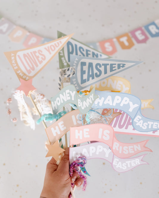 Easter Flag + Tags | printable flags + tags