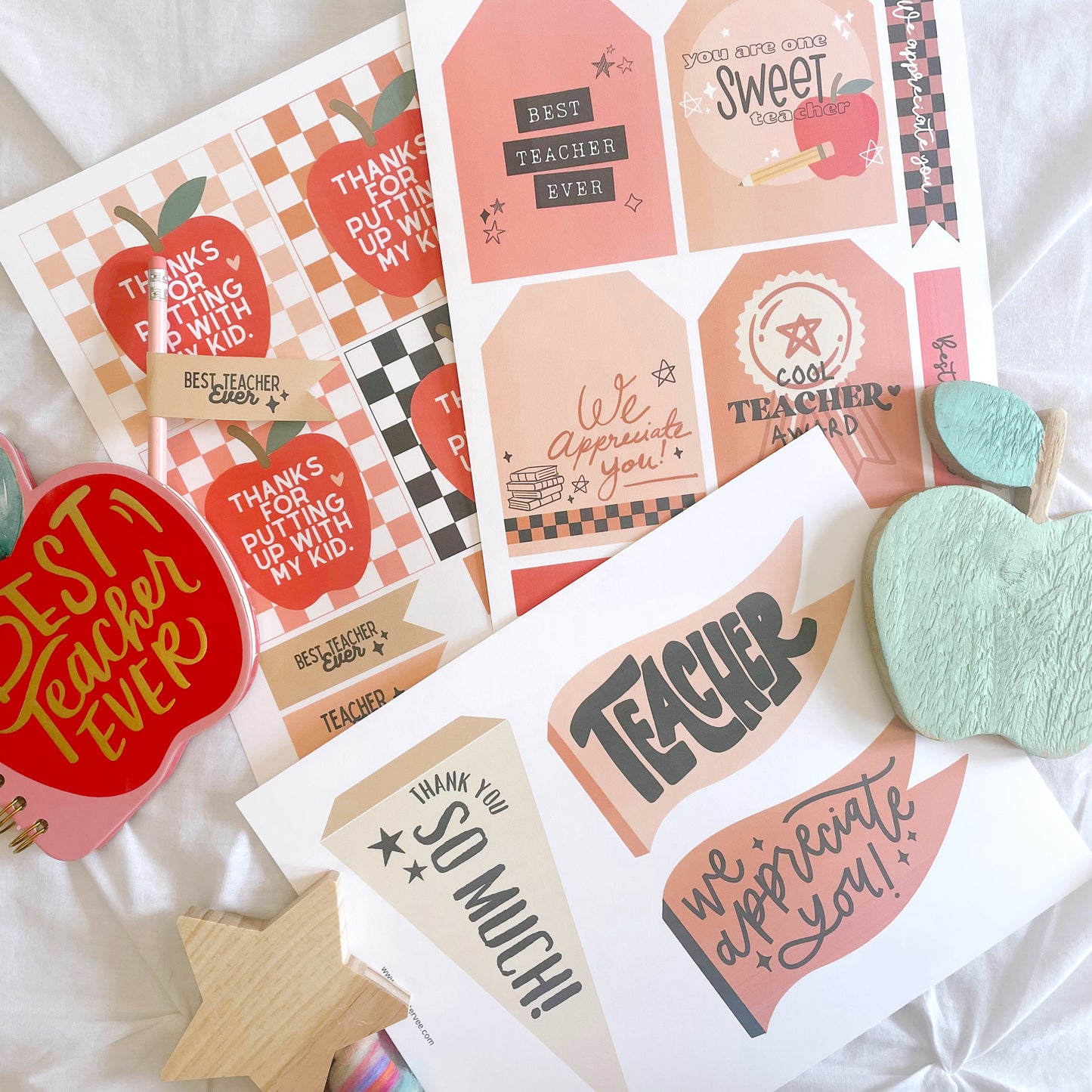 Teacher Appreciation Tags and Flags | Printable tags