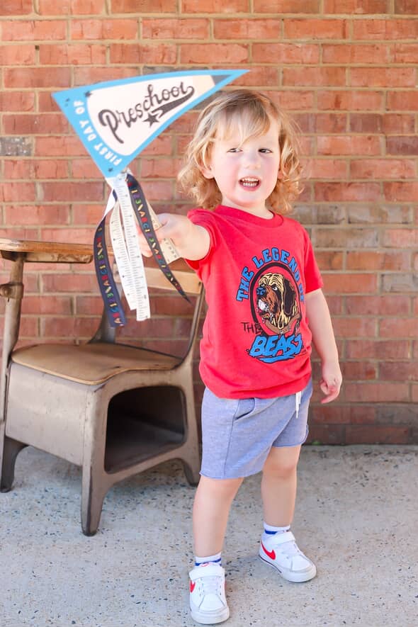 First Day to School Pencil Pennants | Printable Pennants + Flags