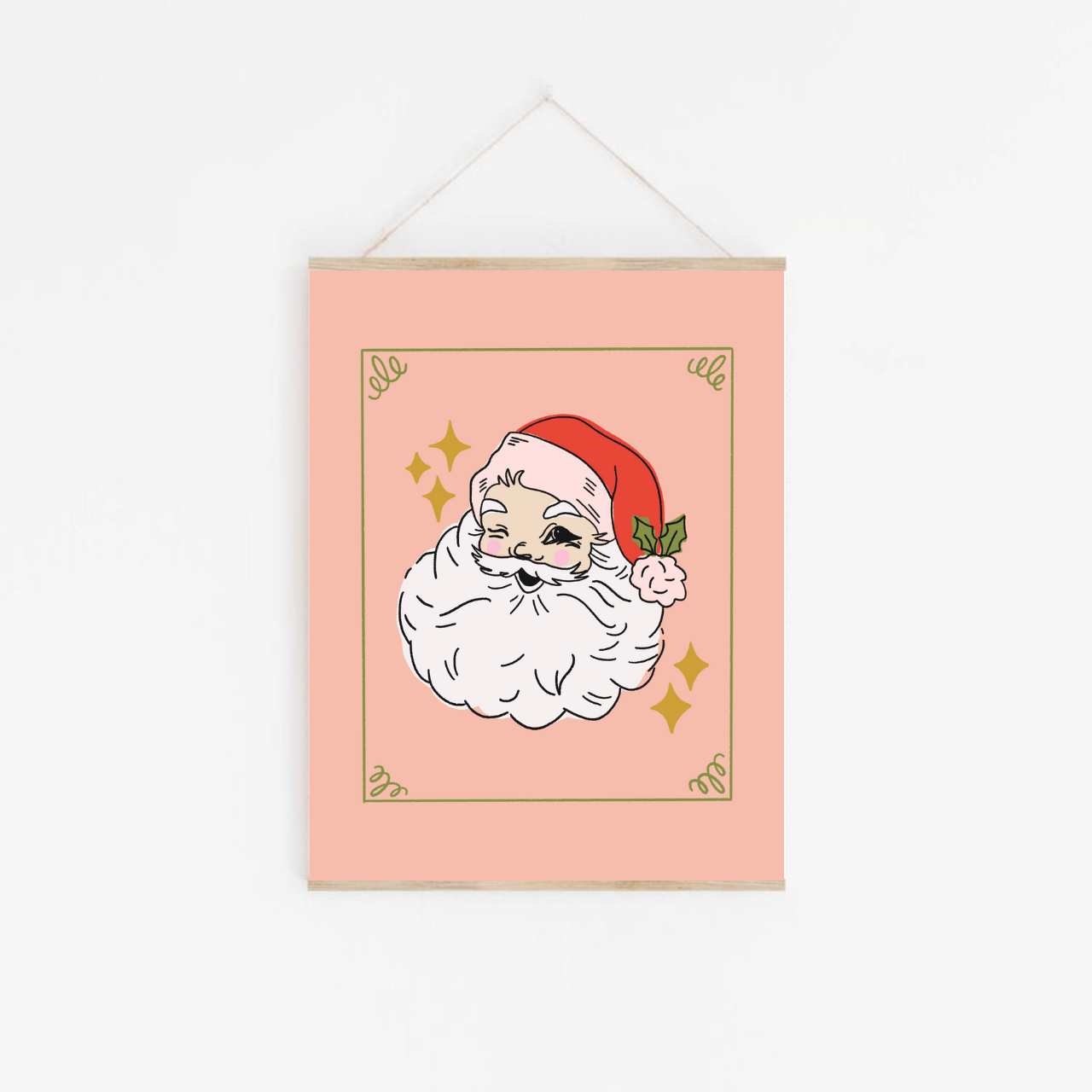 Winking Santa | Framable Art Prints