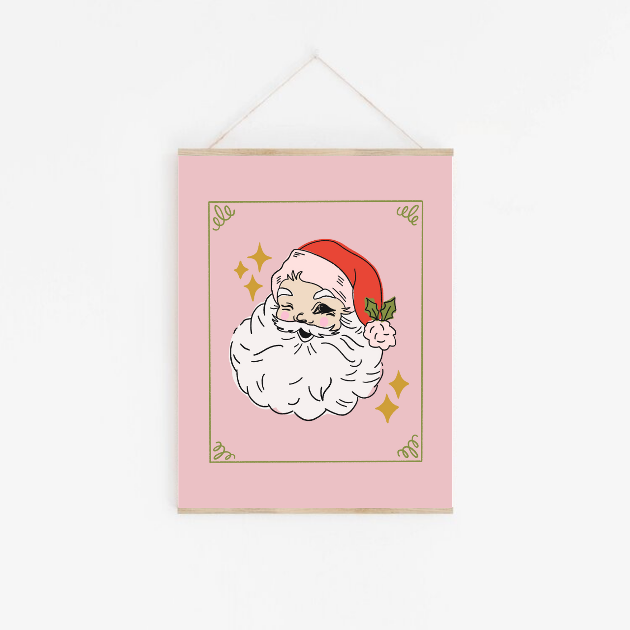 Winking Santa | Framable Art Prints