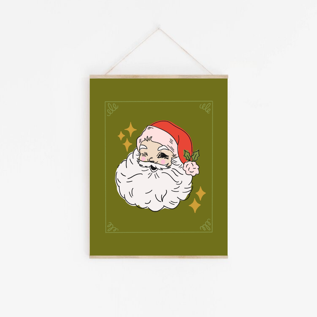 Winking Santa | Framable Art Prints