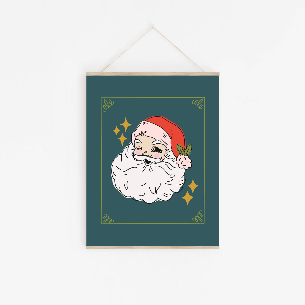 Winking Santa | Framable Art Prints