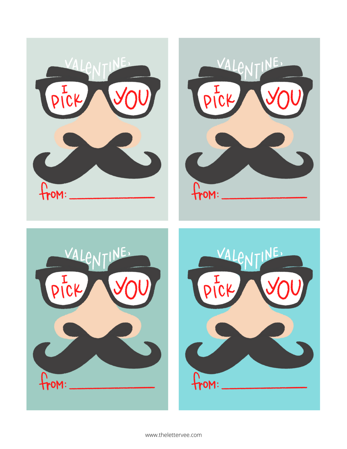 I pick you Valentines | Printable Valentines