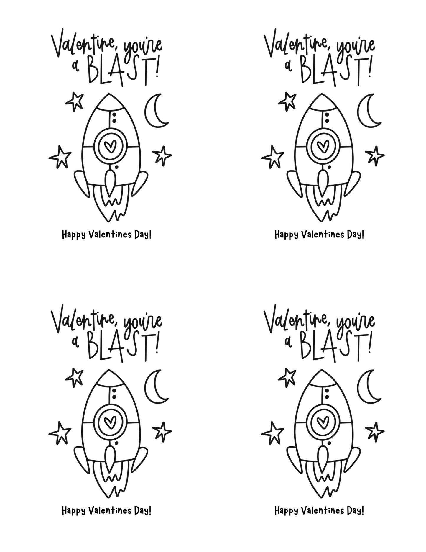 Coloring Valentines | Printable Valentines