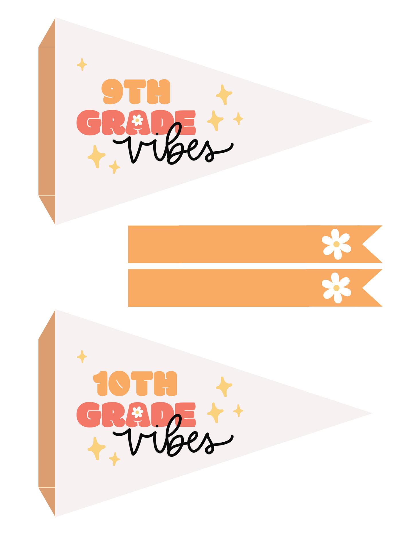 School vibes pennants | Printable Bundle