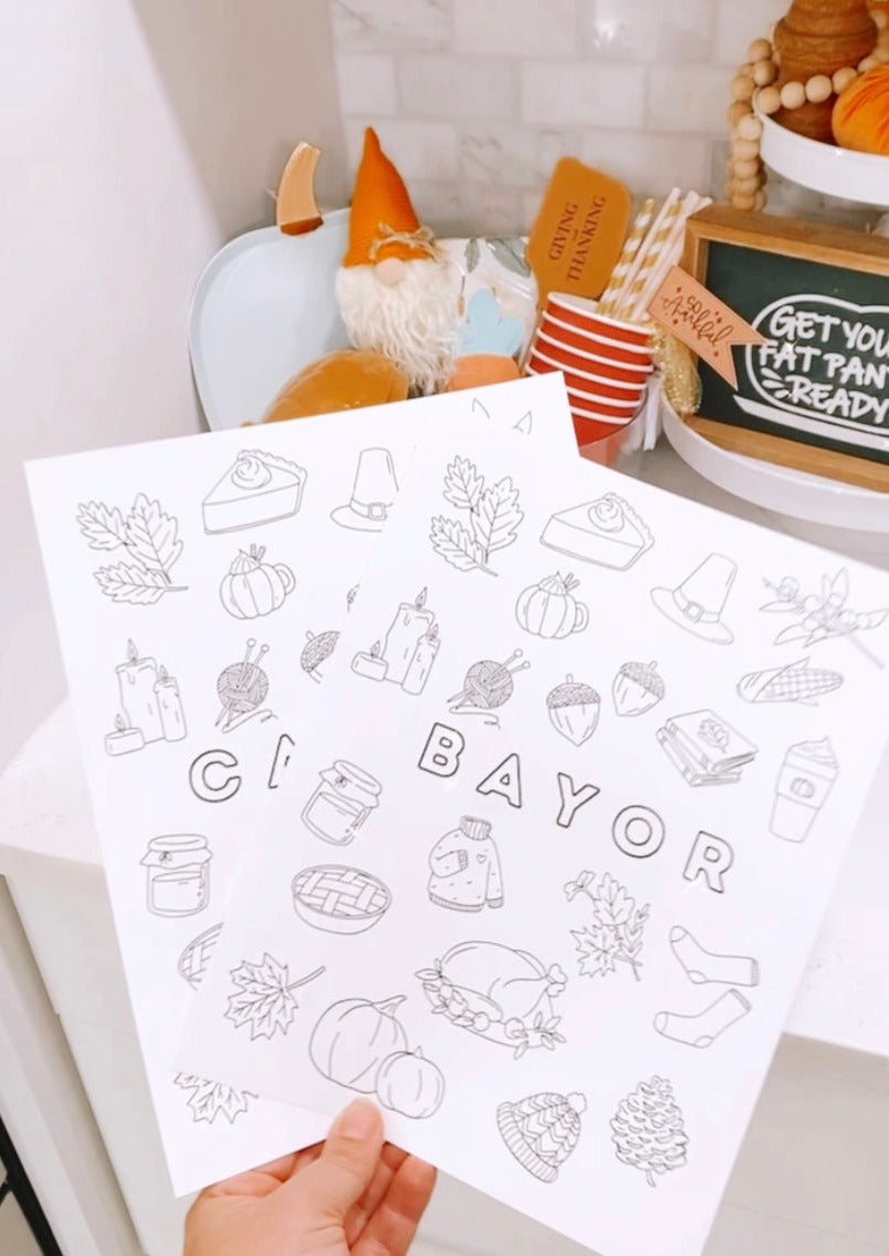 Custom THANKSGIVING Coloring Page