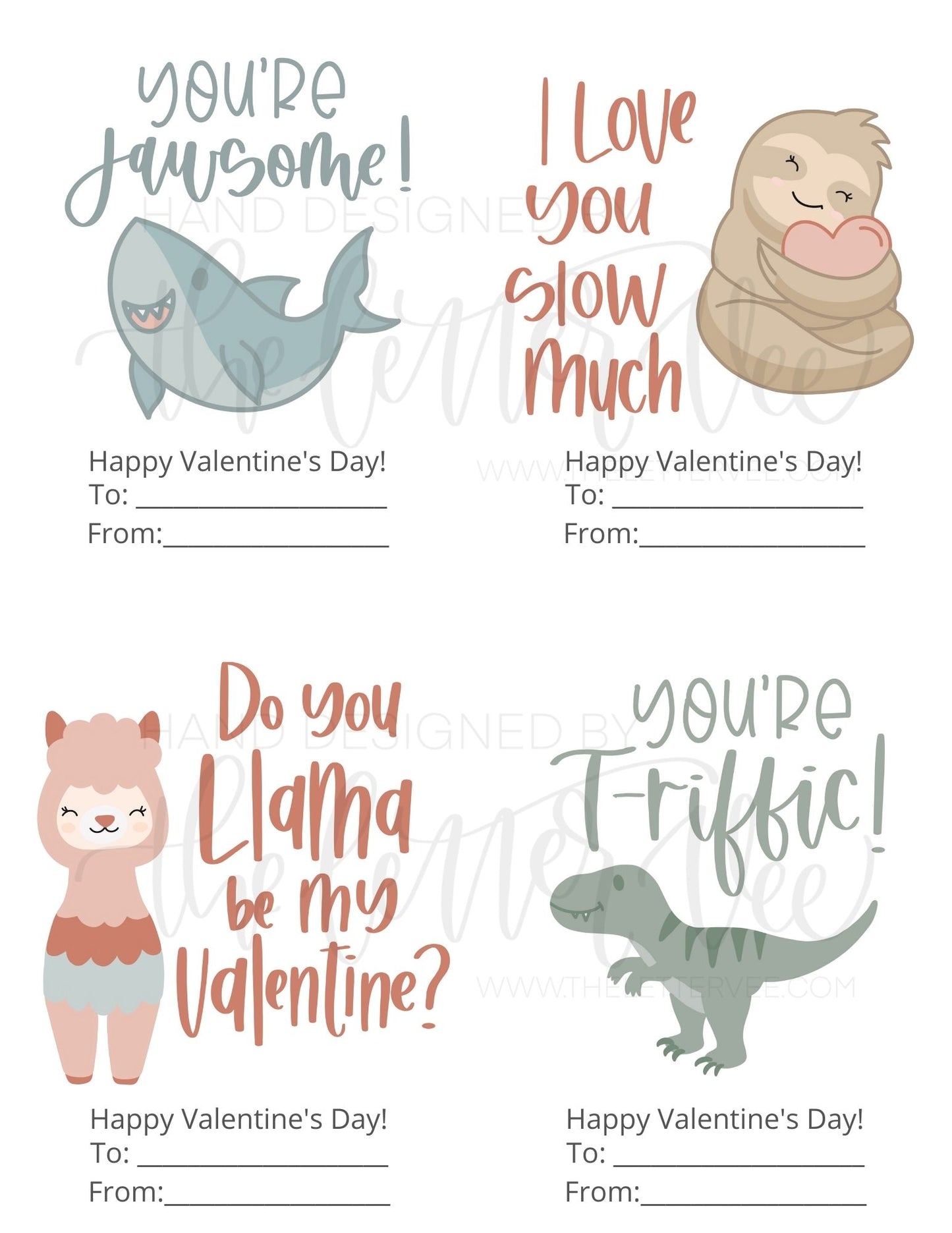 Punny Animal Valentines | Printable Valentines