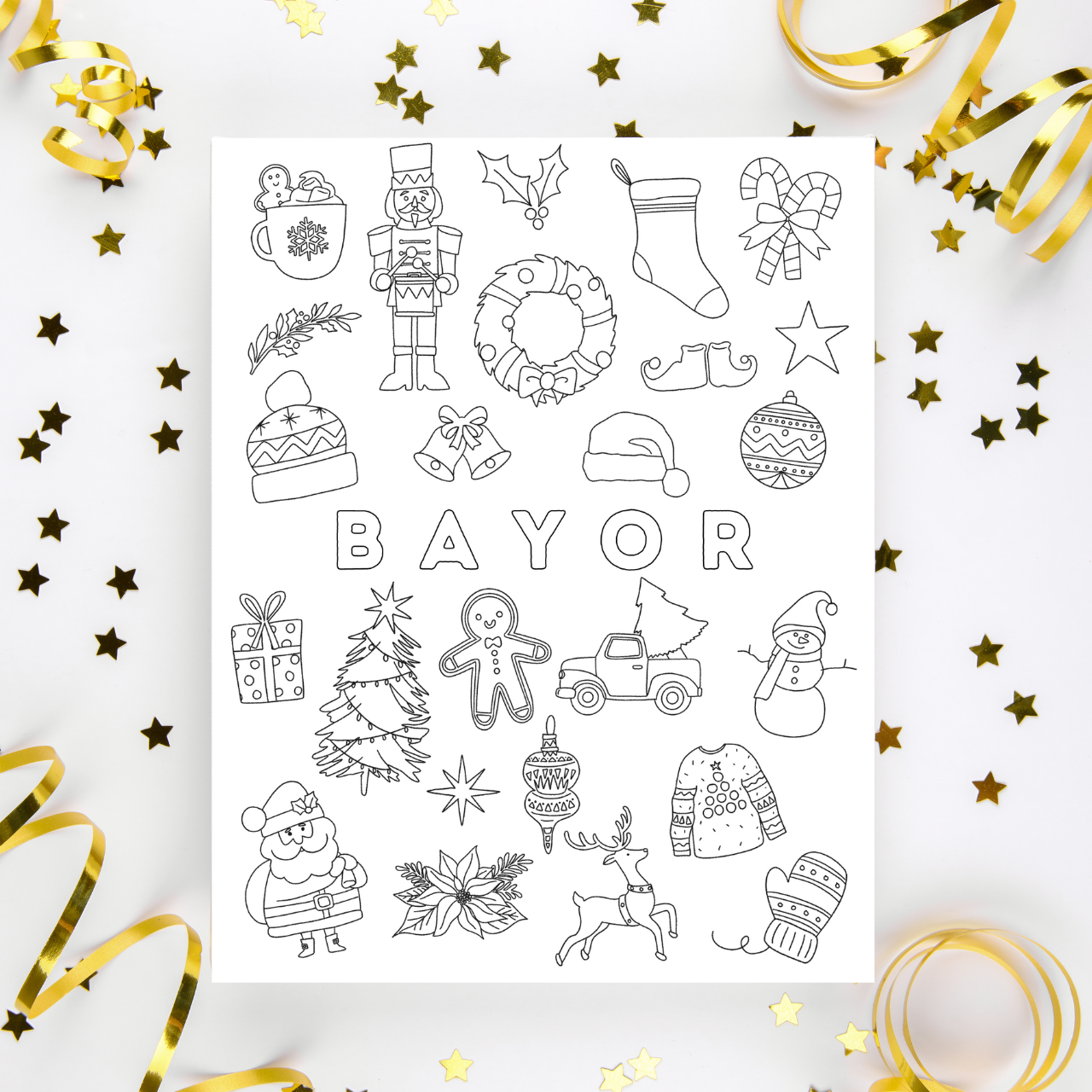 Custom CHRISTMAS Coloring Page