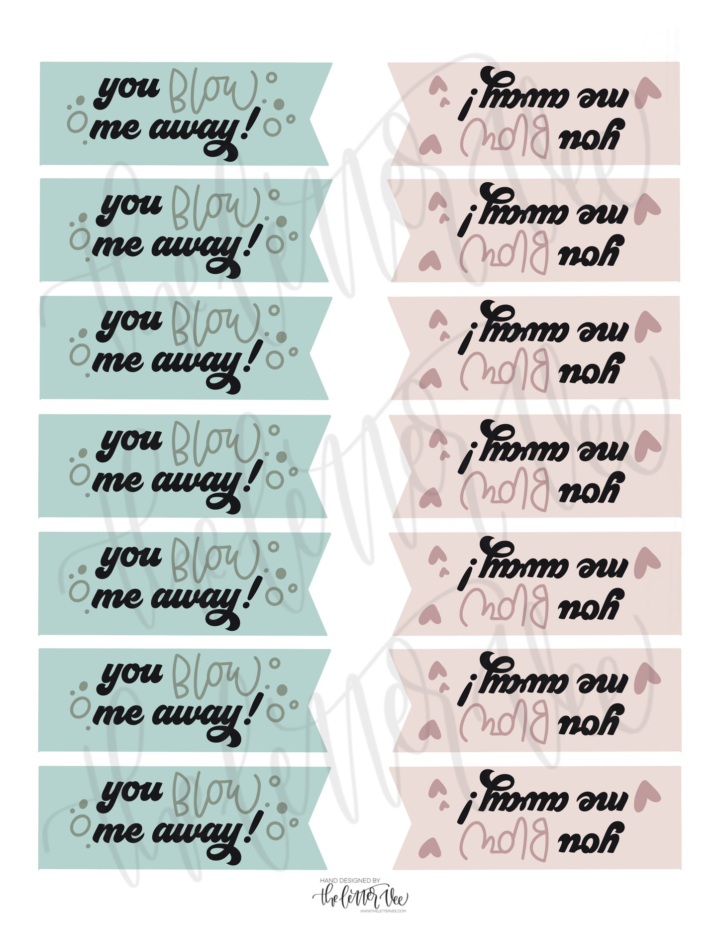 You blow me away | Valentine Tags
