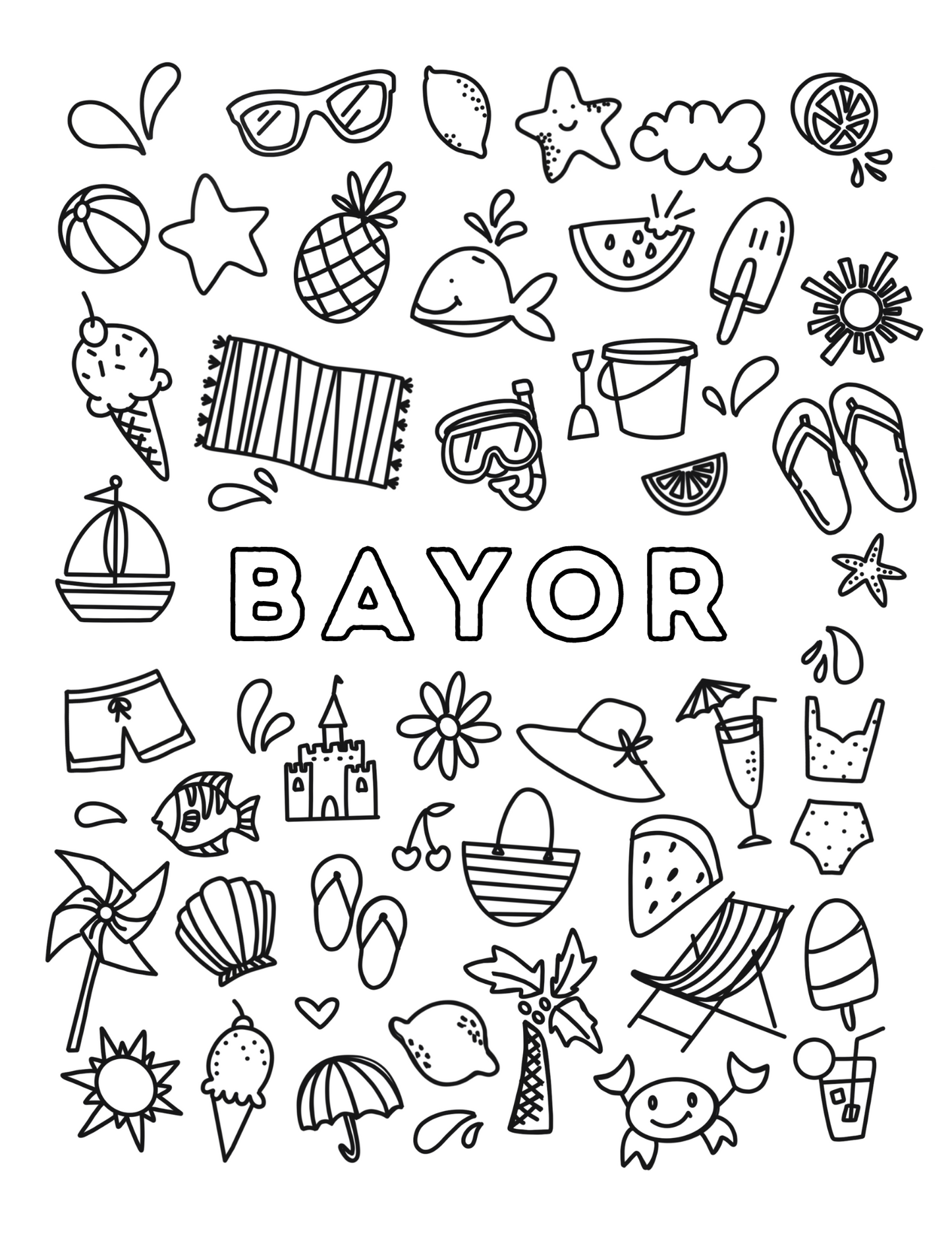Custom Summer Coloring Page