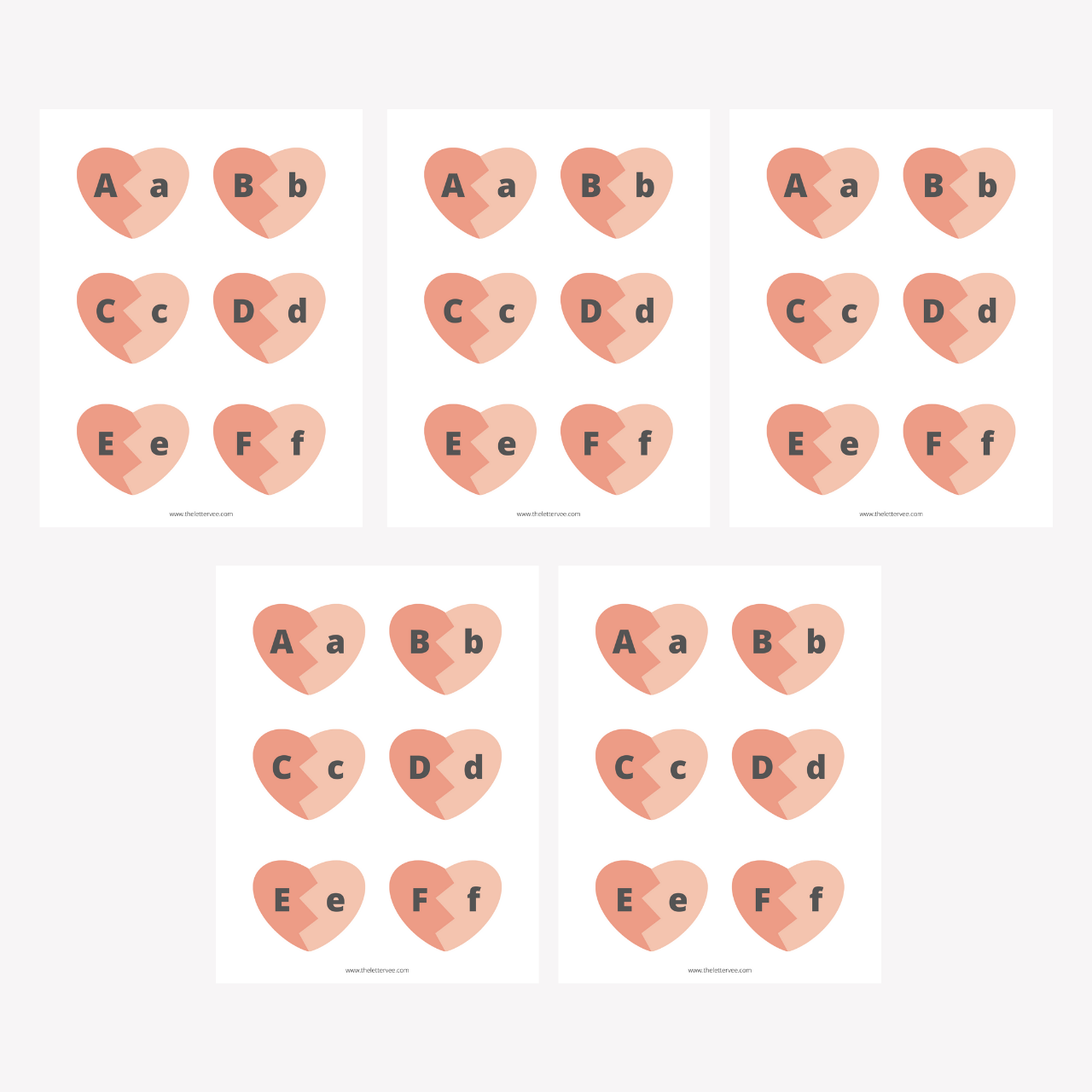 Valentine Alphabet Match | printable activity