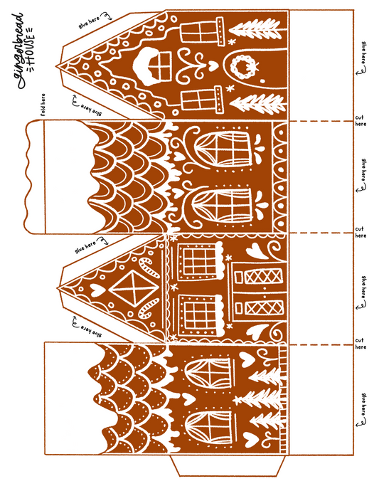 Gingerbread House (updated to fully close) | Printable activity