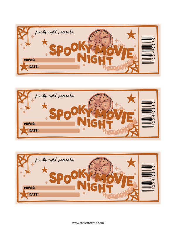 Spooky Movie Night tickets | Printable play – The Letter Vee