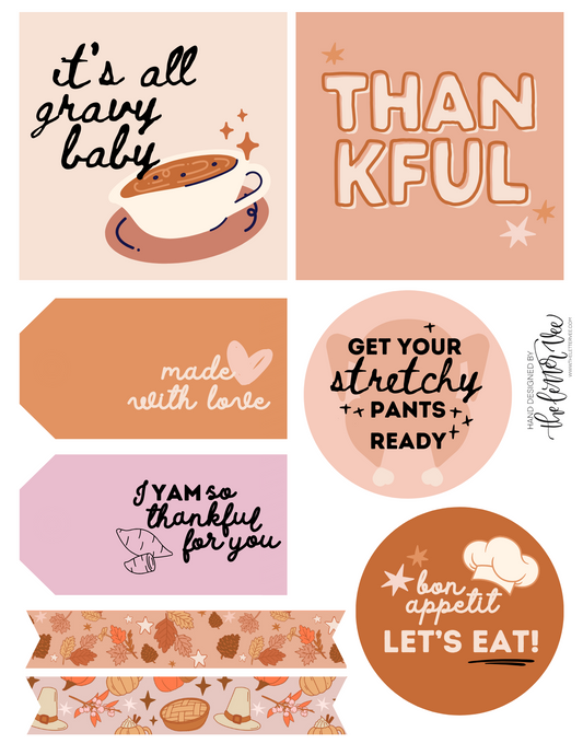 Thanksgiving tags and flags | Printable tags