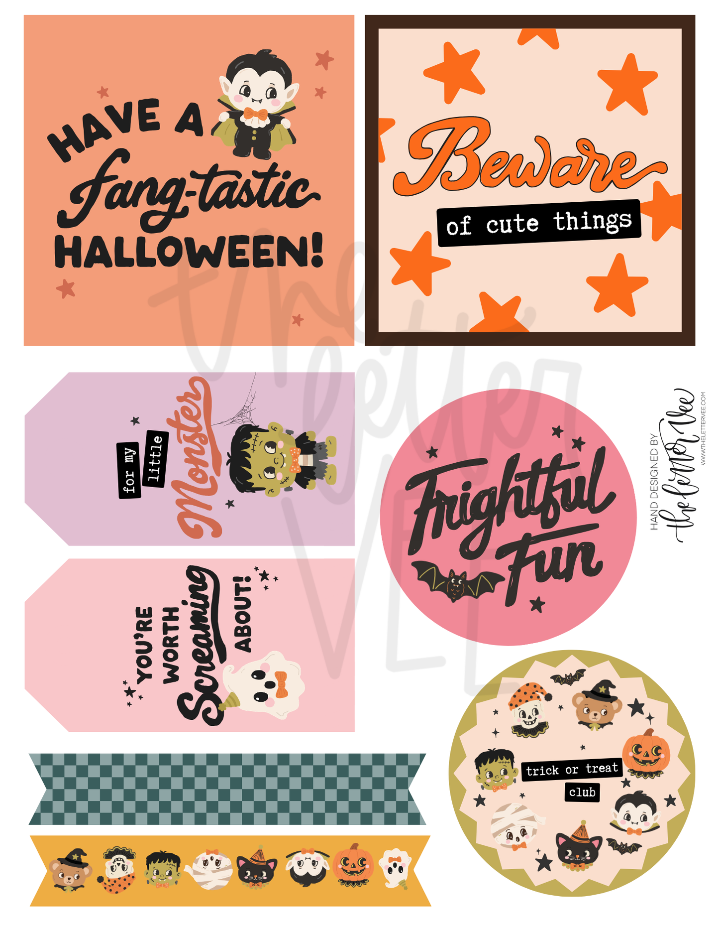 Halloween Vol. 6 Flags + Tags | Printable pennants and tags