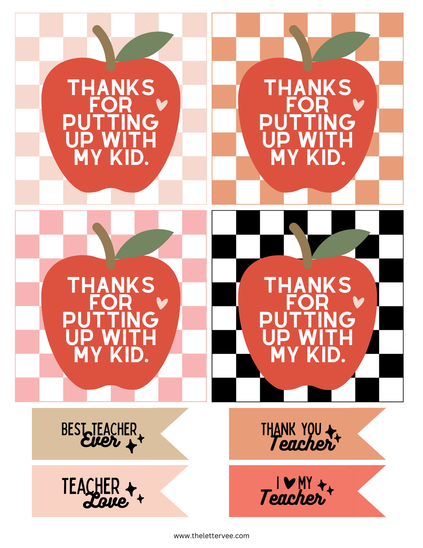 Teacher Appreciation Tags and Flags | Printable tags