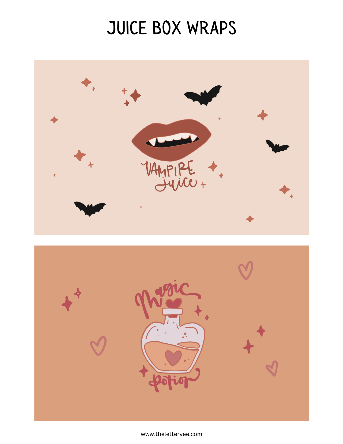 Halloween juice box wrappers | Printable party – The Letter Vee