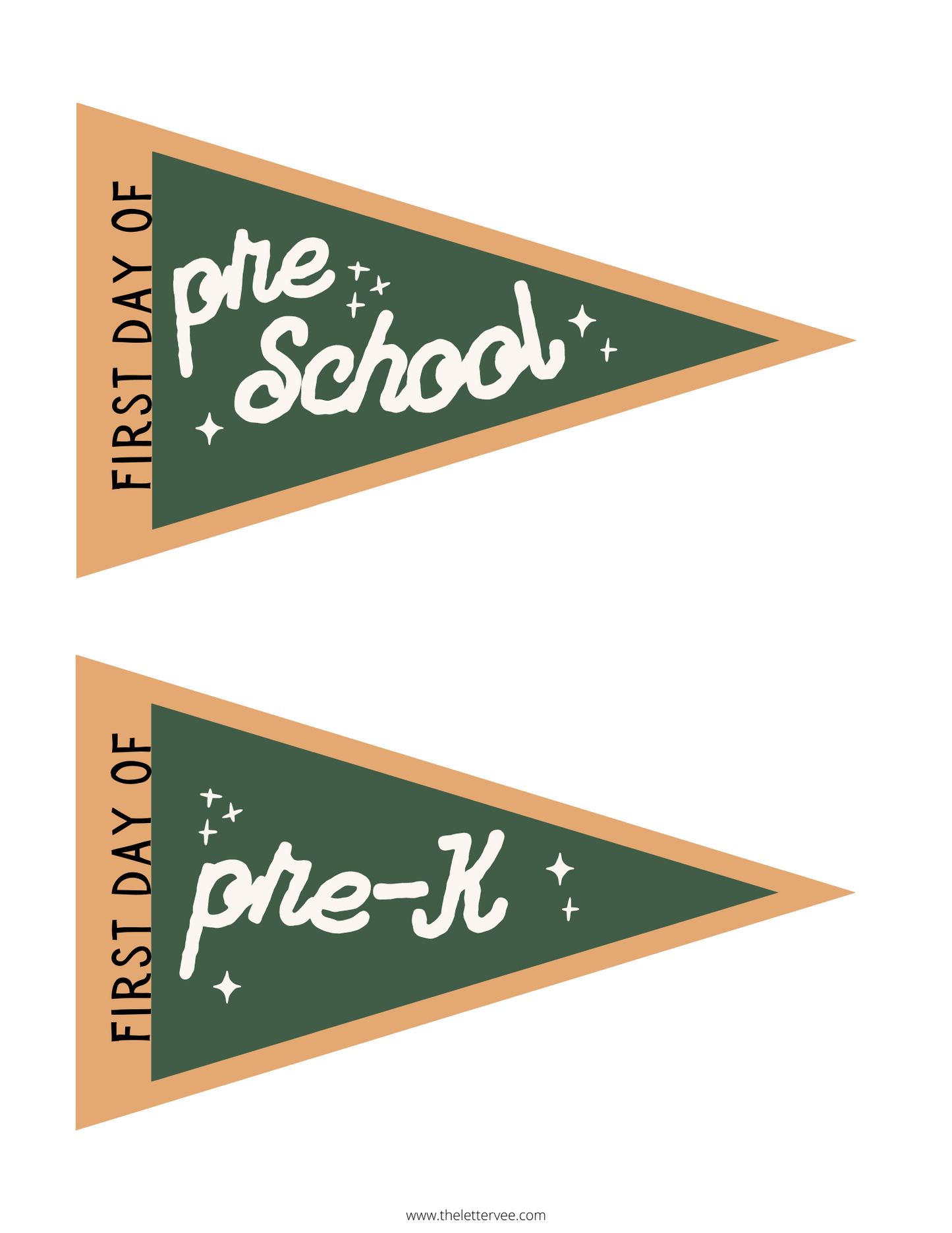 First Day of School Chalkboard School Pennants | Printable Pennants