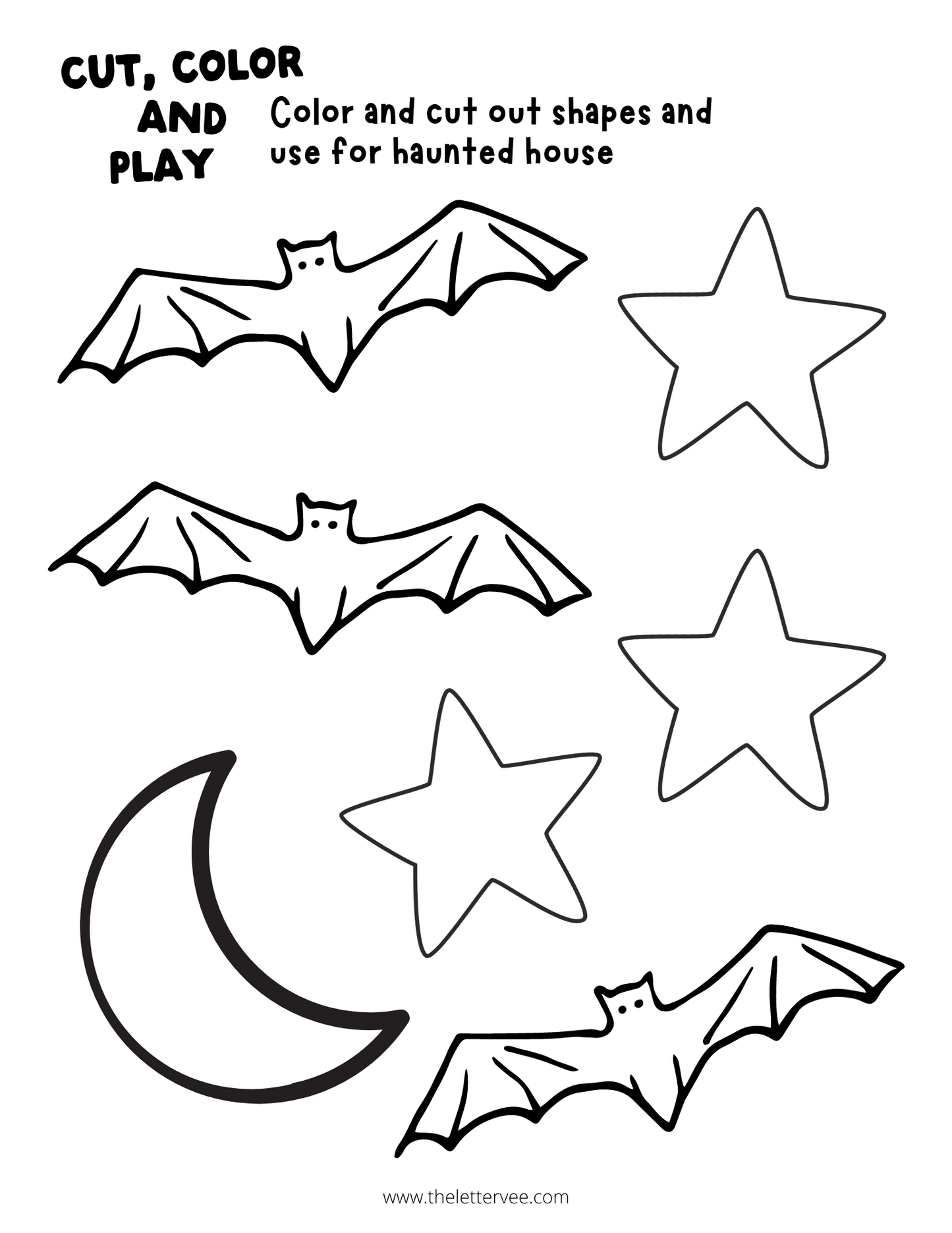 Haunted House Craft and Coloring | Printable play