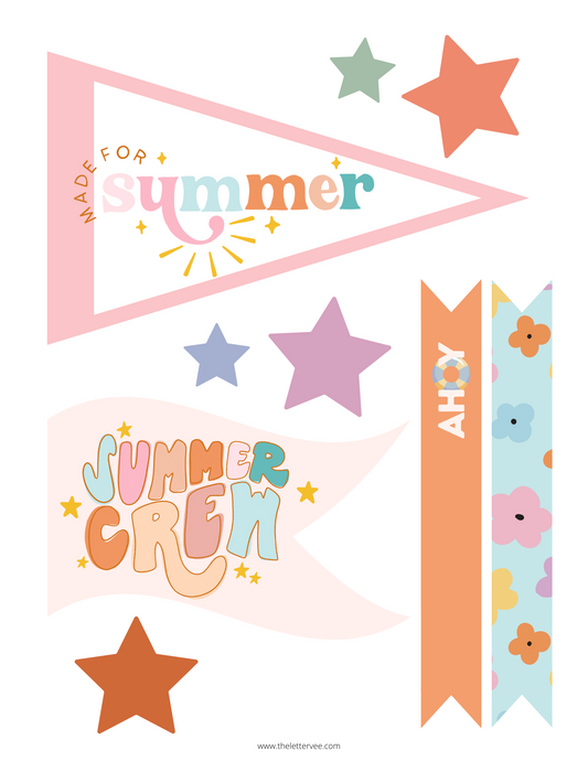 Summer Flags and tags | Printable bundle