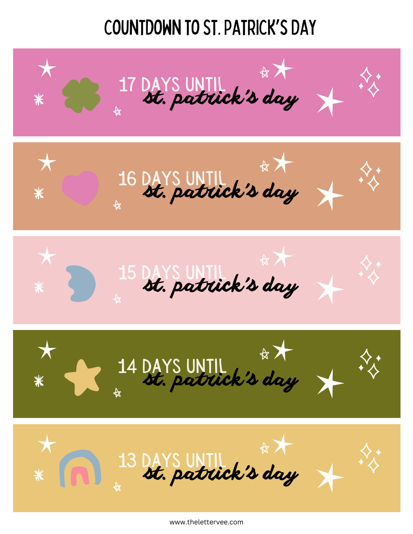 St. Patrick's Day Countdown | Printable Activity