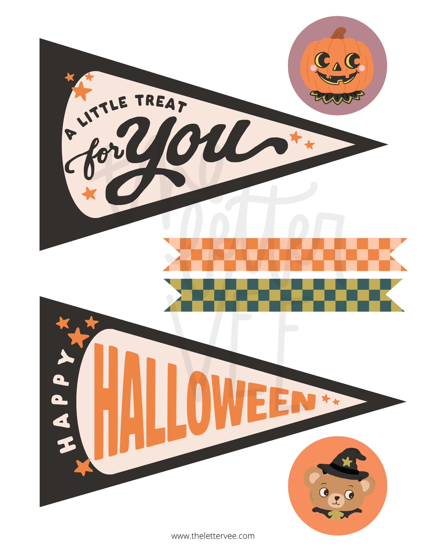 Halloween Vol. 6 Flags + Tags | Printable pennants and tags