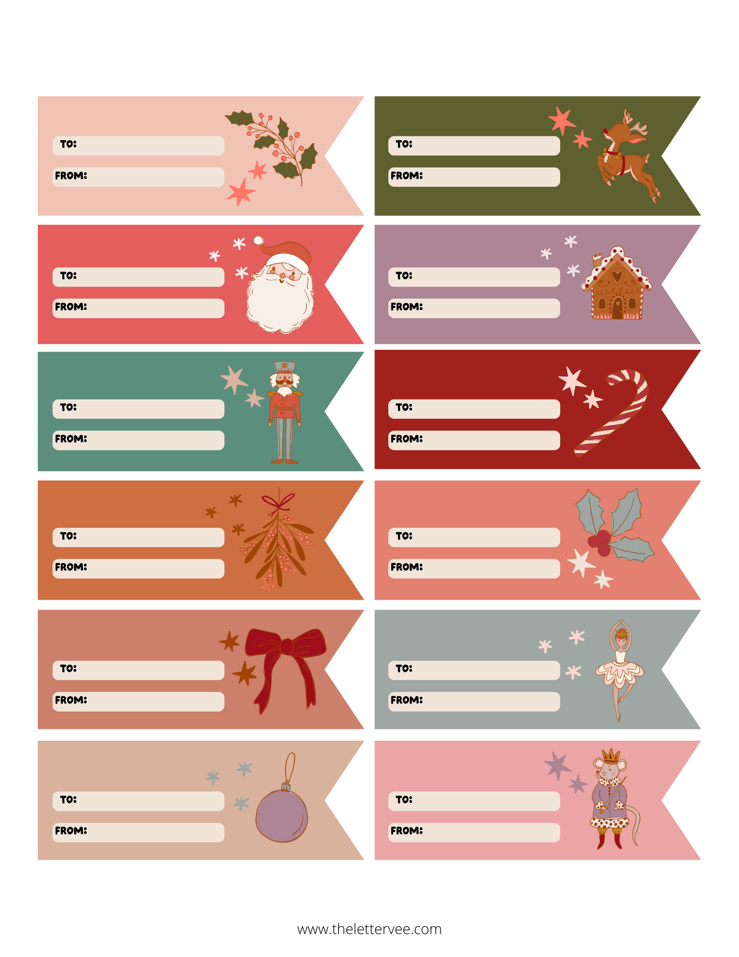 Christmas tags and flags | Printable tags