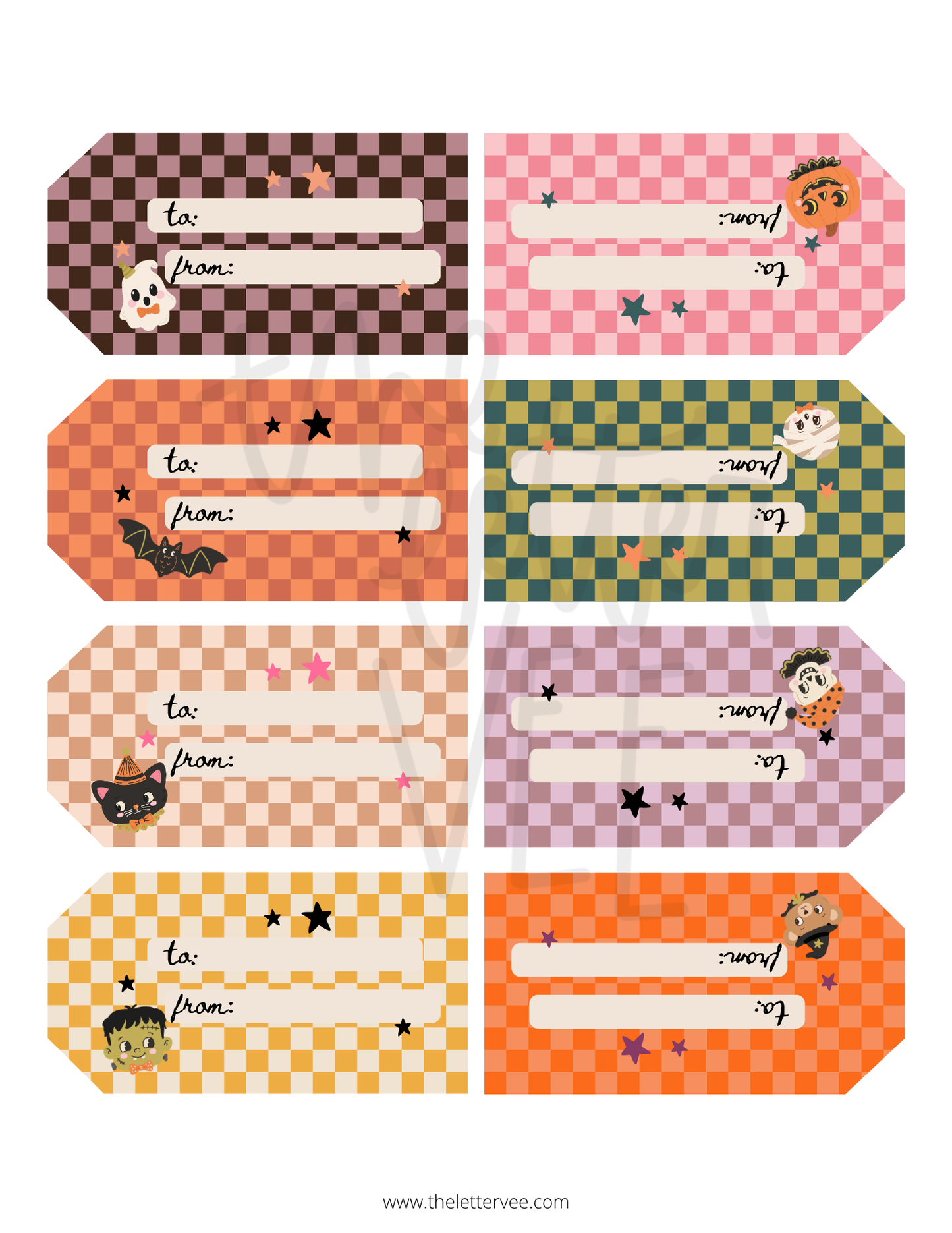 Halloween Vol. 6 Flags + Tags | Printable pennants and tags