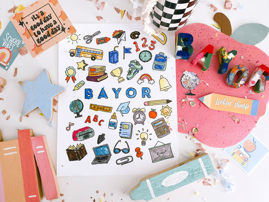 Custom SCHOOL Coloring Page