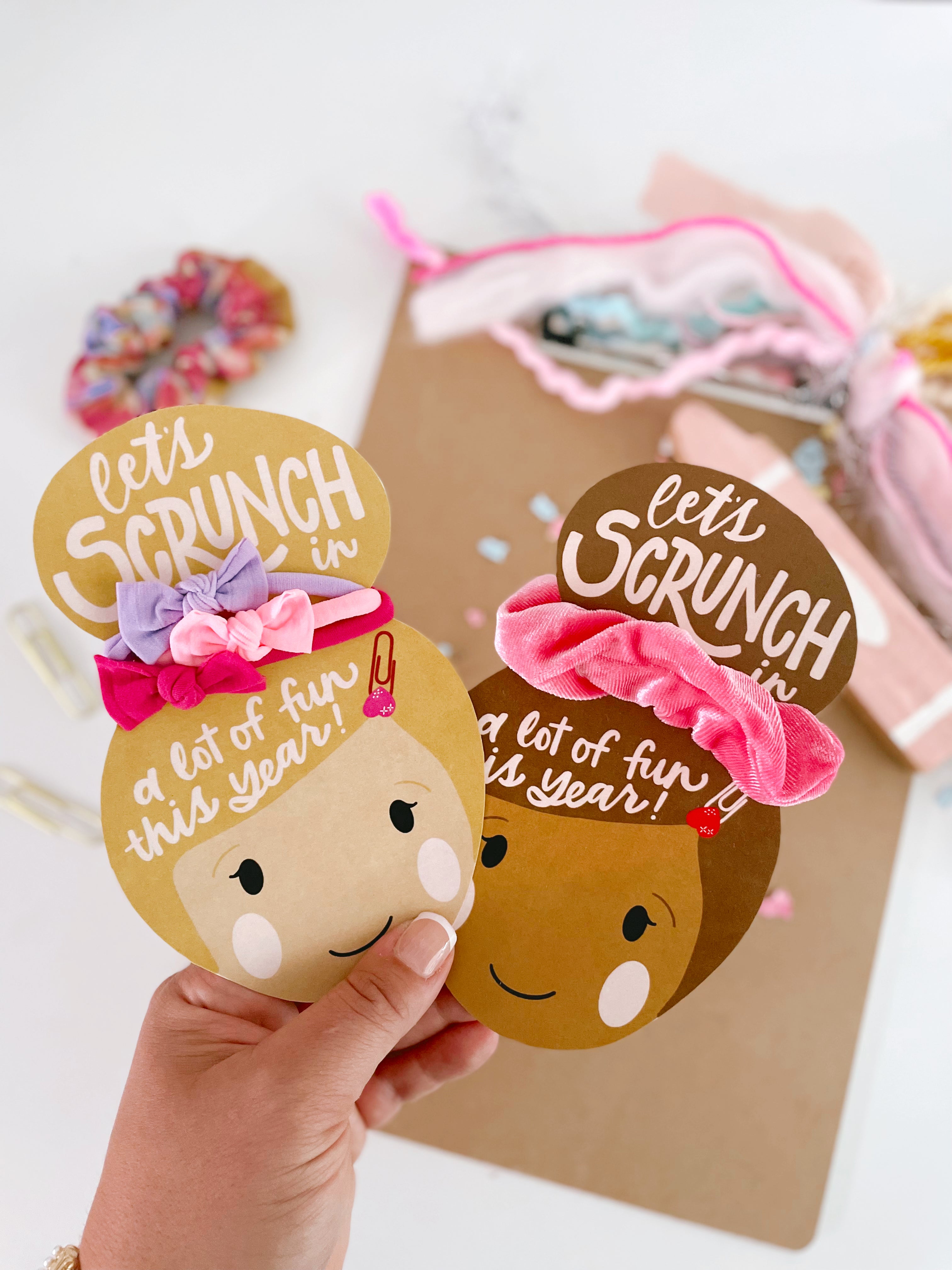 Scrunchie Card Scrunchie printable | Printable gift – The Letter Vee