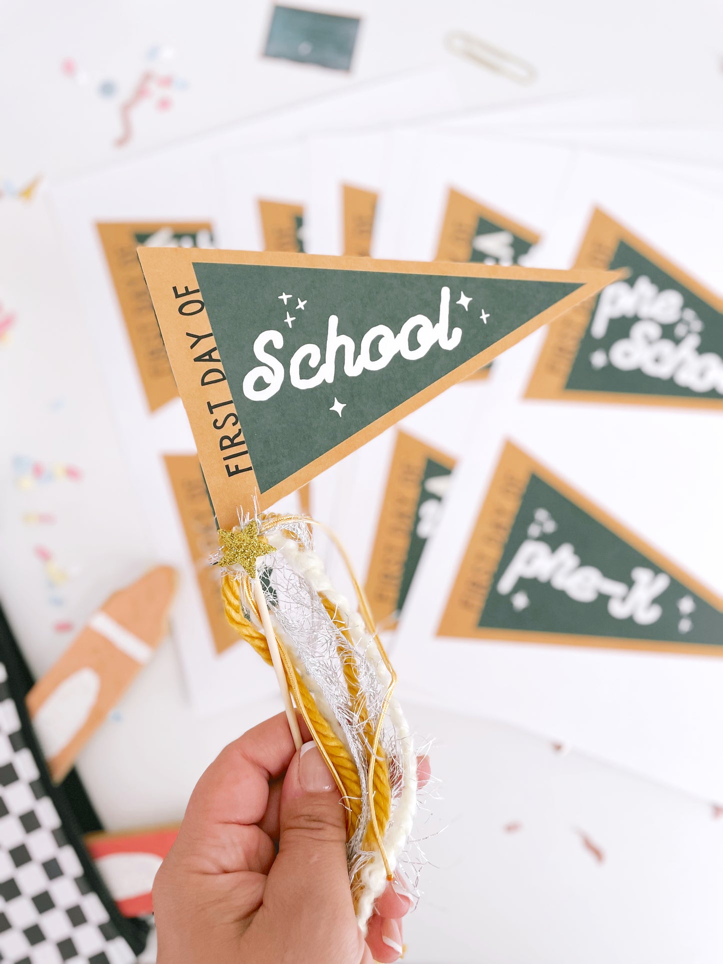First Day of School Chalkboard School Pennants | Printable Pennants