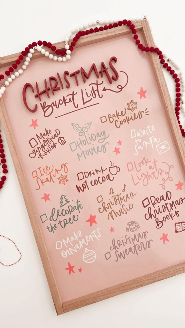 Christmas Bucket List Print | Framable Art Prints