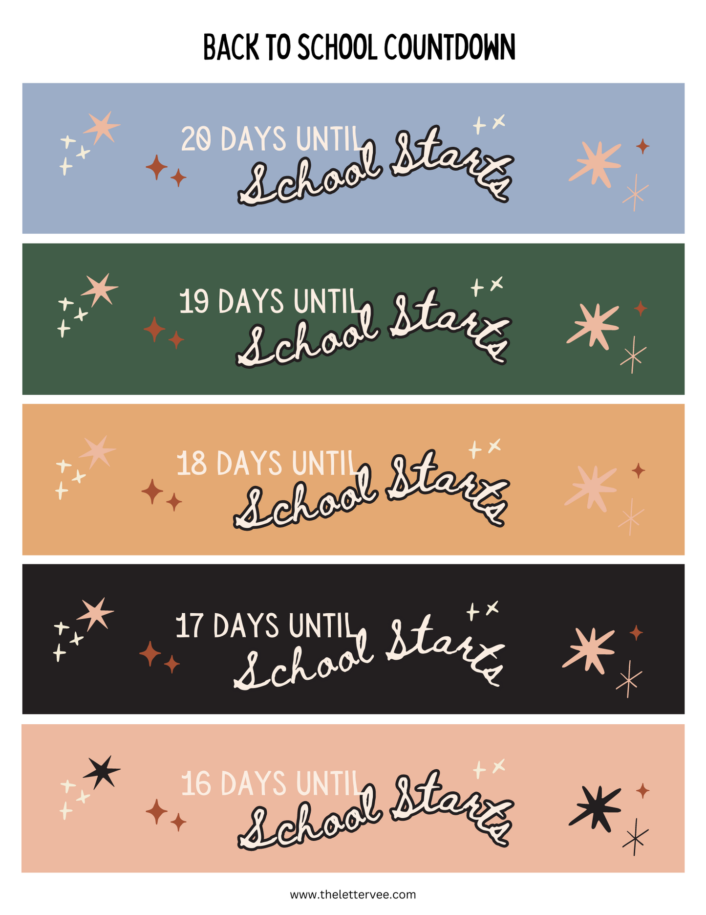 Back to School Countdown | Summer