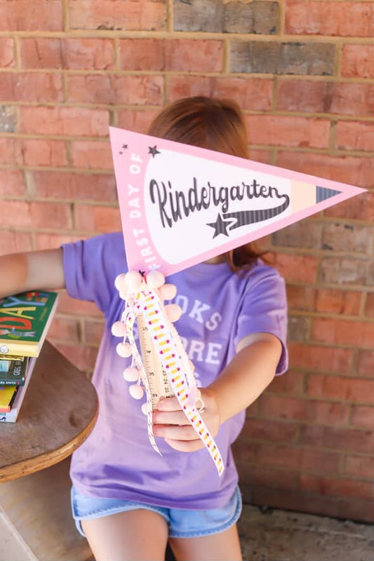 First Day to School Pencil Pennants | Printable Pennants + Flags
