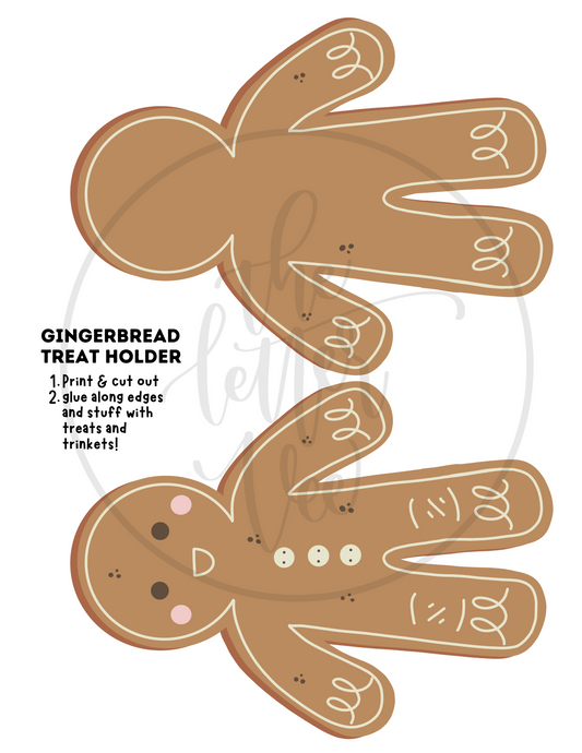 Gingerbread Treat Holder + Craft | Printable craft
