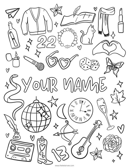 Custom SWIFTIE Coloring Page